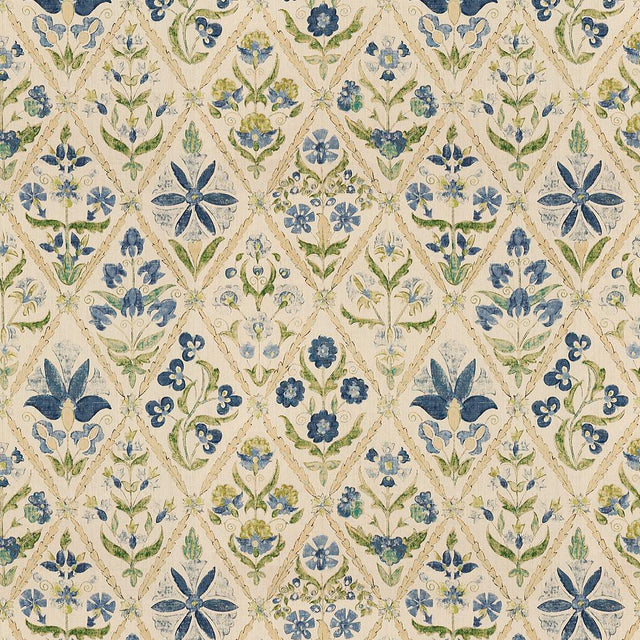 Lee Jofa SUSANI TRELLIS BLUE/GREEN Fabric