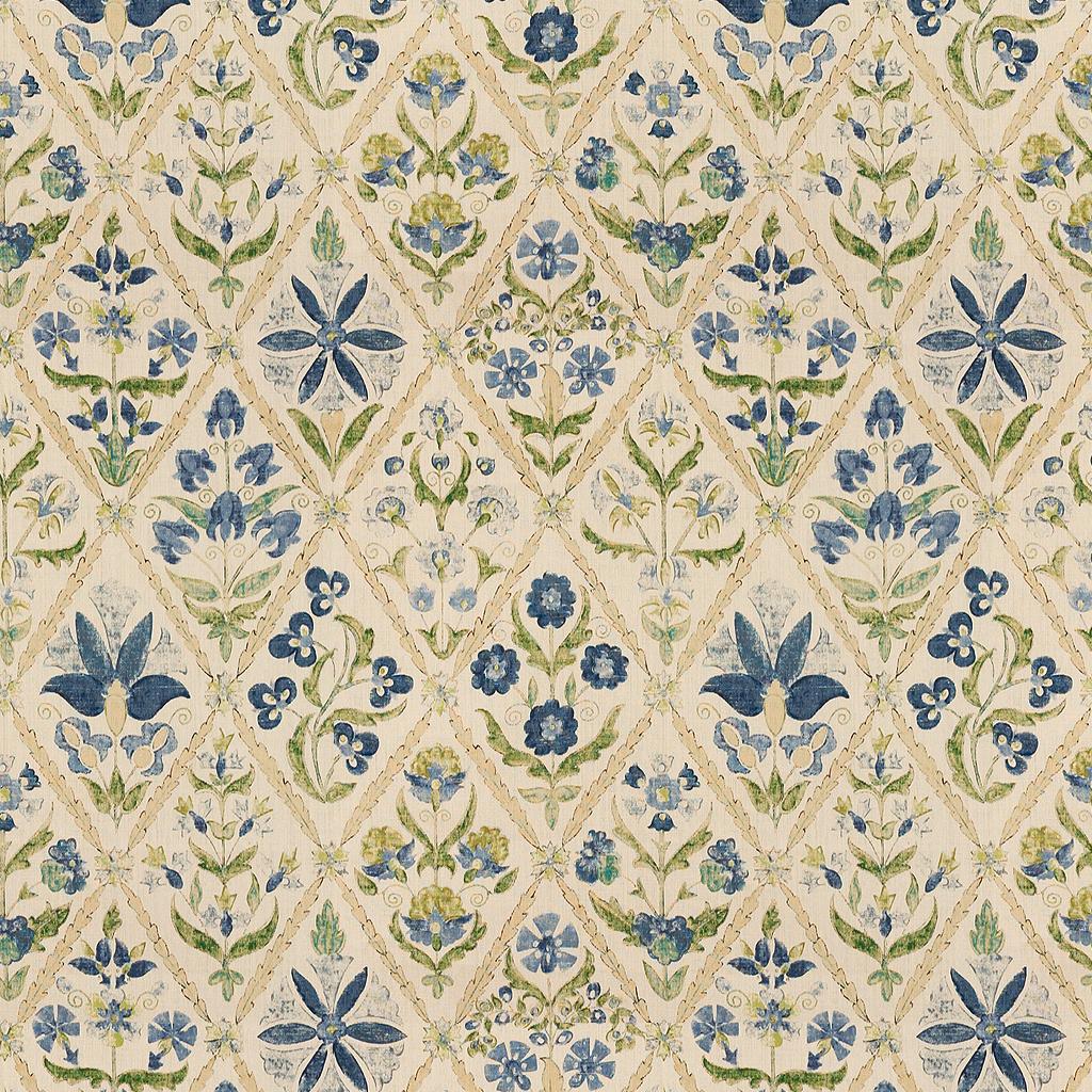 Lee Jofa SUSANI TRELLIS BLUE/GREEN Fabric
