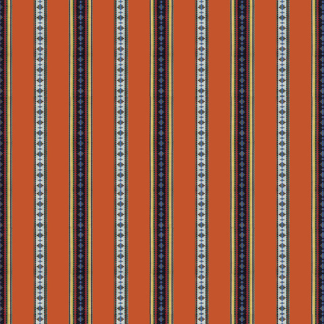 Brunschwig & Fils RAYURE BRODERIE ORANGE Upholstery Fabric