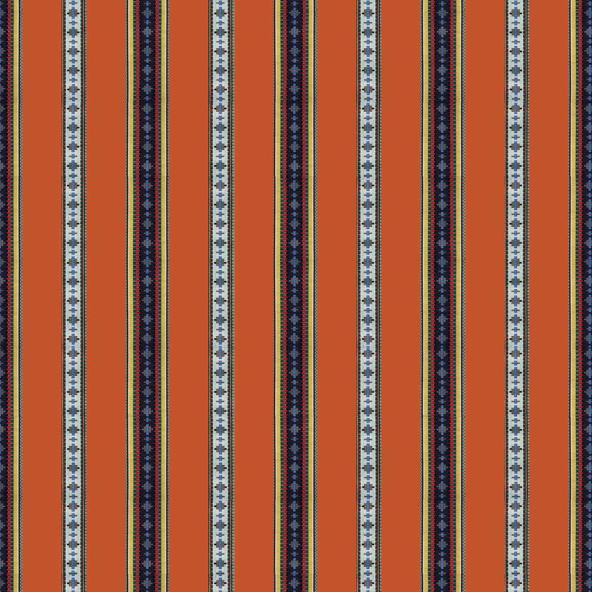 Brunschwig & Fils RAYURE BRODERIE ORANGE Upholstery Fabric