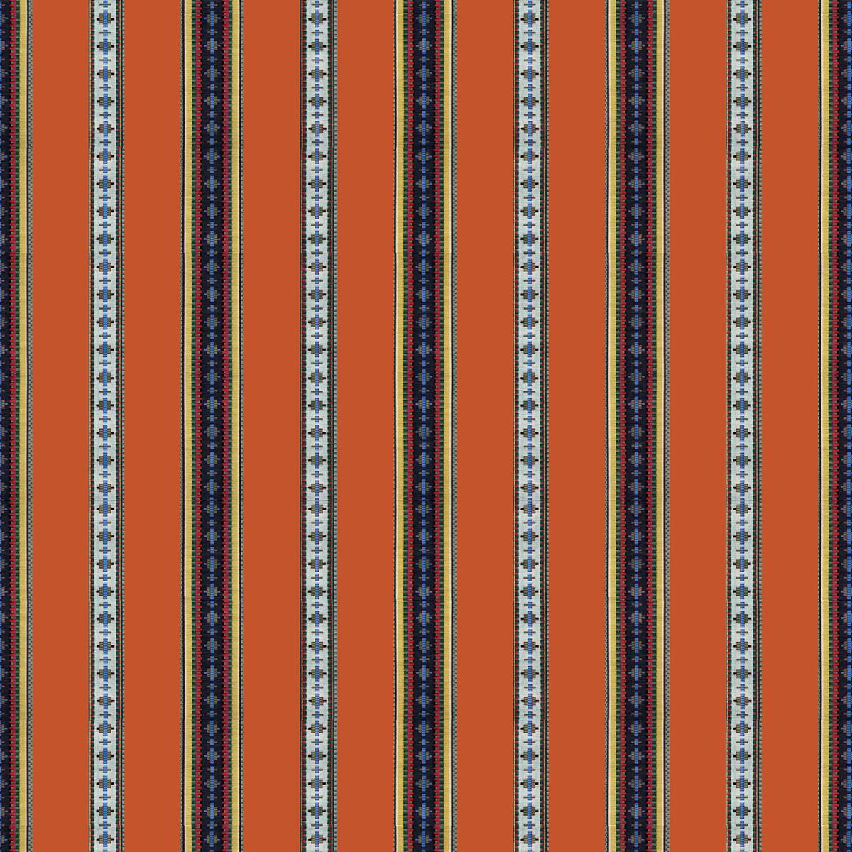 Brunschwig & Fils RAYURE BRODERIE ORANGE Fabric