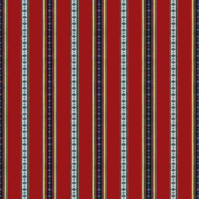 Brunschwig & Fils RAYURE BRODERIE RED Upholstery Fabric