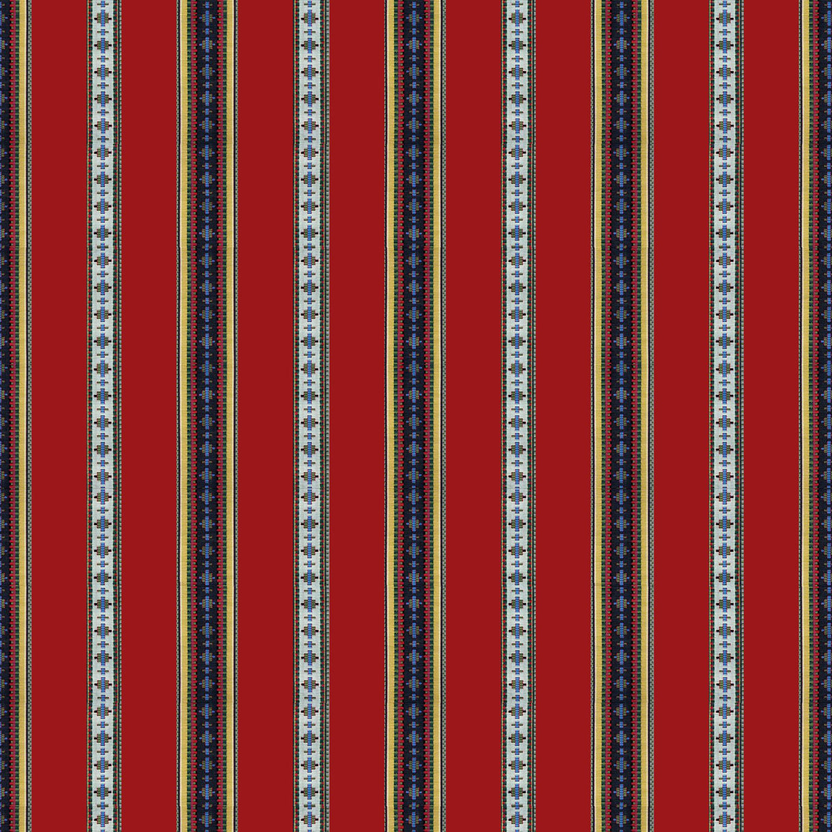 Brunschwig & Fils RAYURE BRODERIE RED Upholstery Fabric