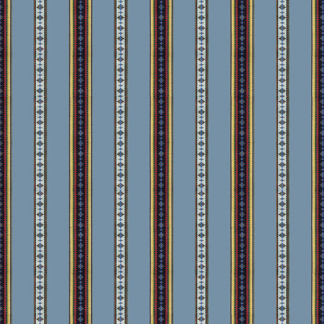 Brunschwig & Fils RAYURE BRODERIE BLEU Upholstery Fabric