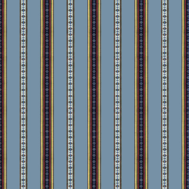 Brunschwig & Fils RAYURE BRODERIE BLEU Upholstery Fabric