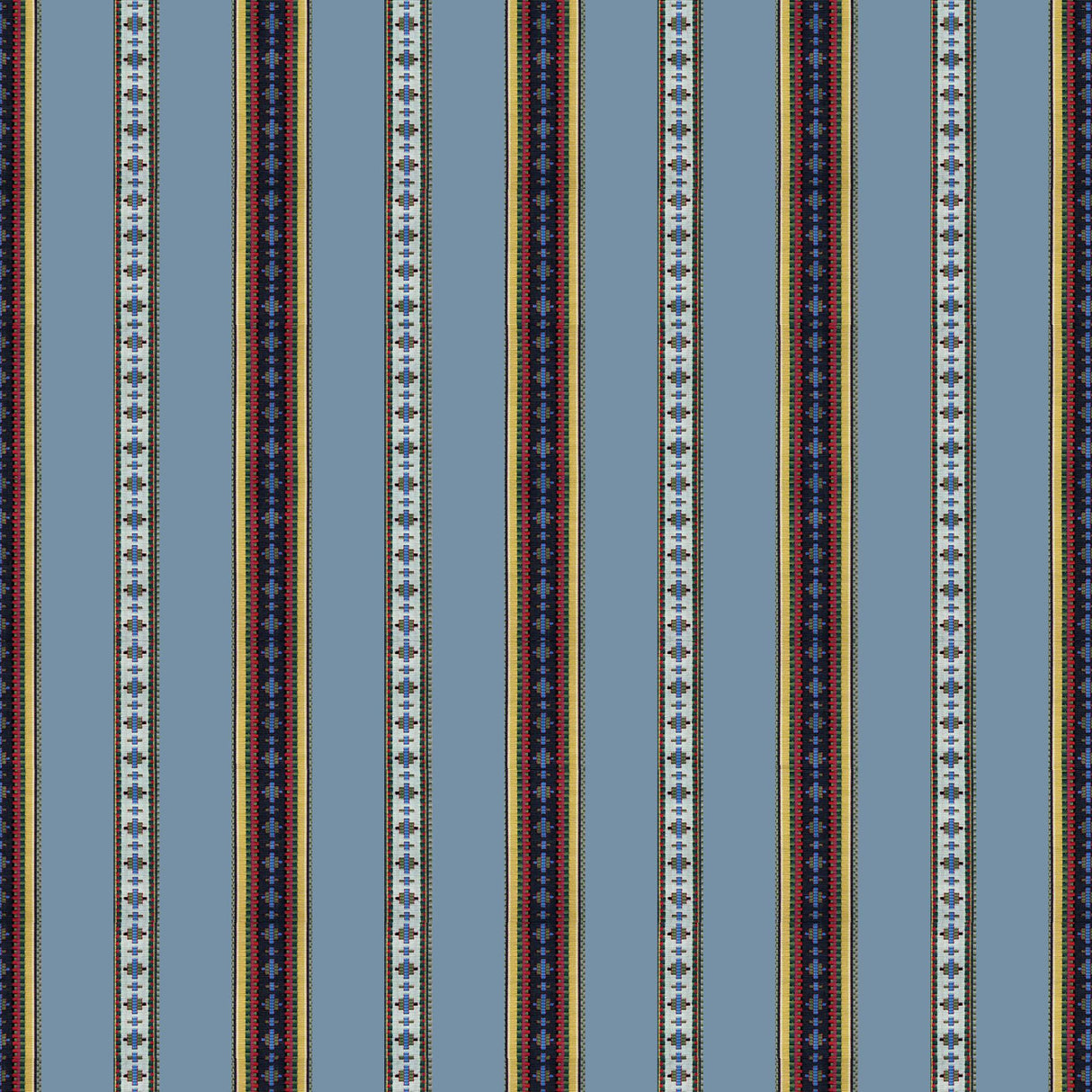 Brunschwig & Fils RAYURE BRODERIE BLEU Upholstery Fabric