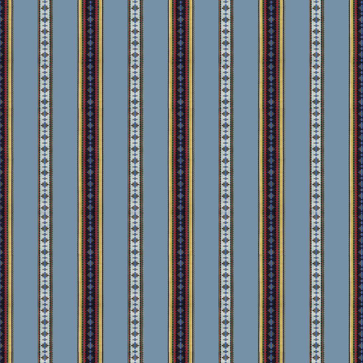 Brunschwig & Fils RAYURE BRODERIE BLEU Fabric