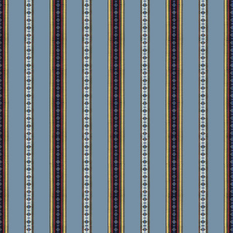 Brunschwig & Fils RAYURE BRODERIE BLEU Fabric