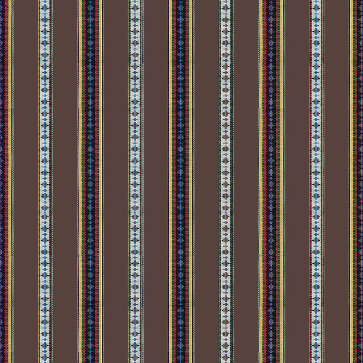 Brunschwig & Fils RAYURE BRODERIE BRUN Upholstery Fabric