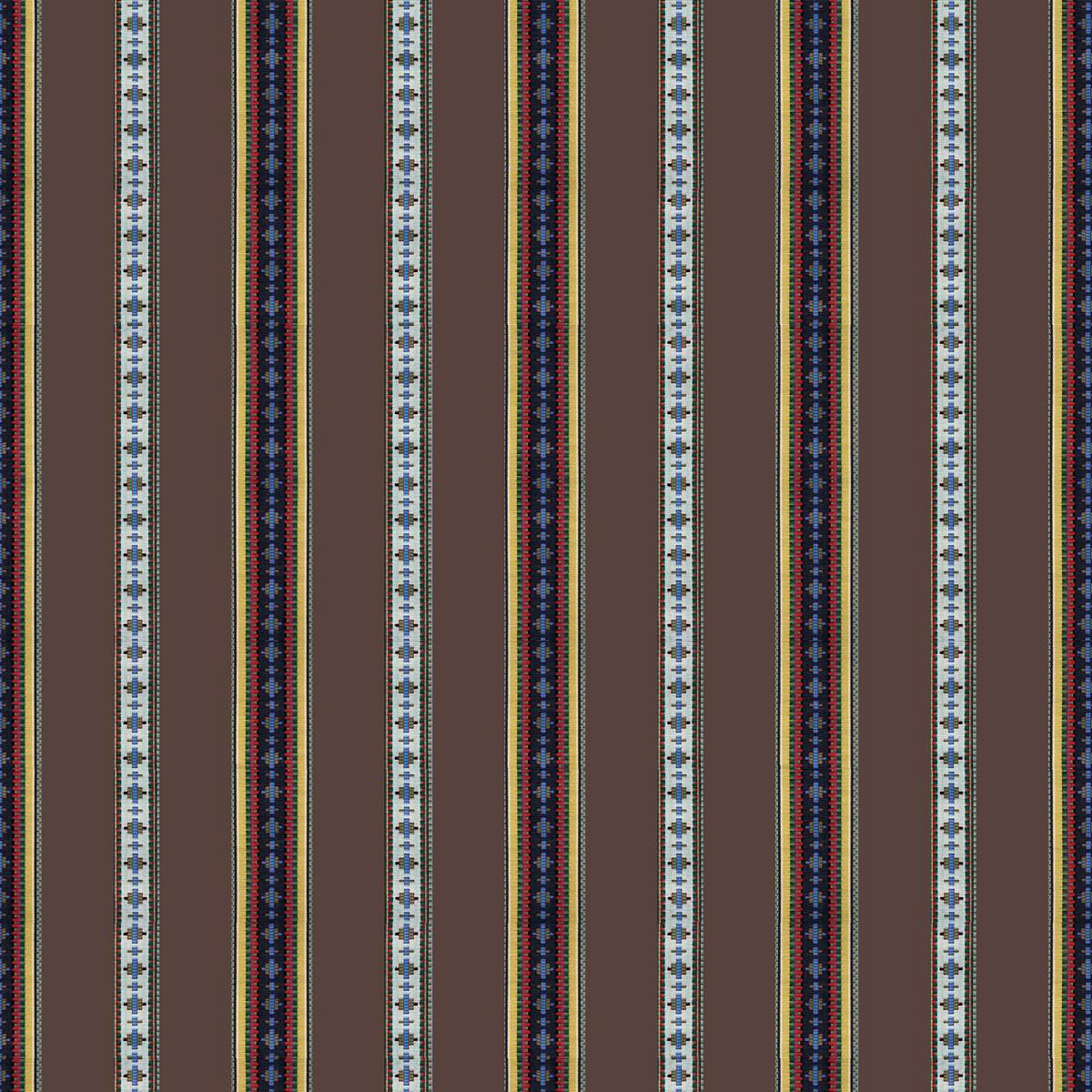 Brunschwig & Fils RAYURE BRODERIE BRUN Fabric