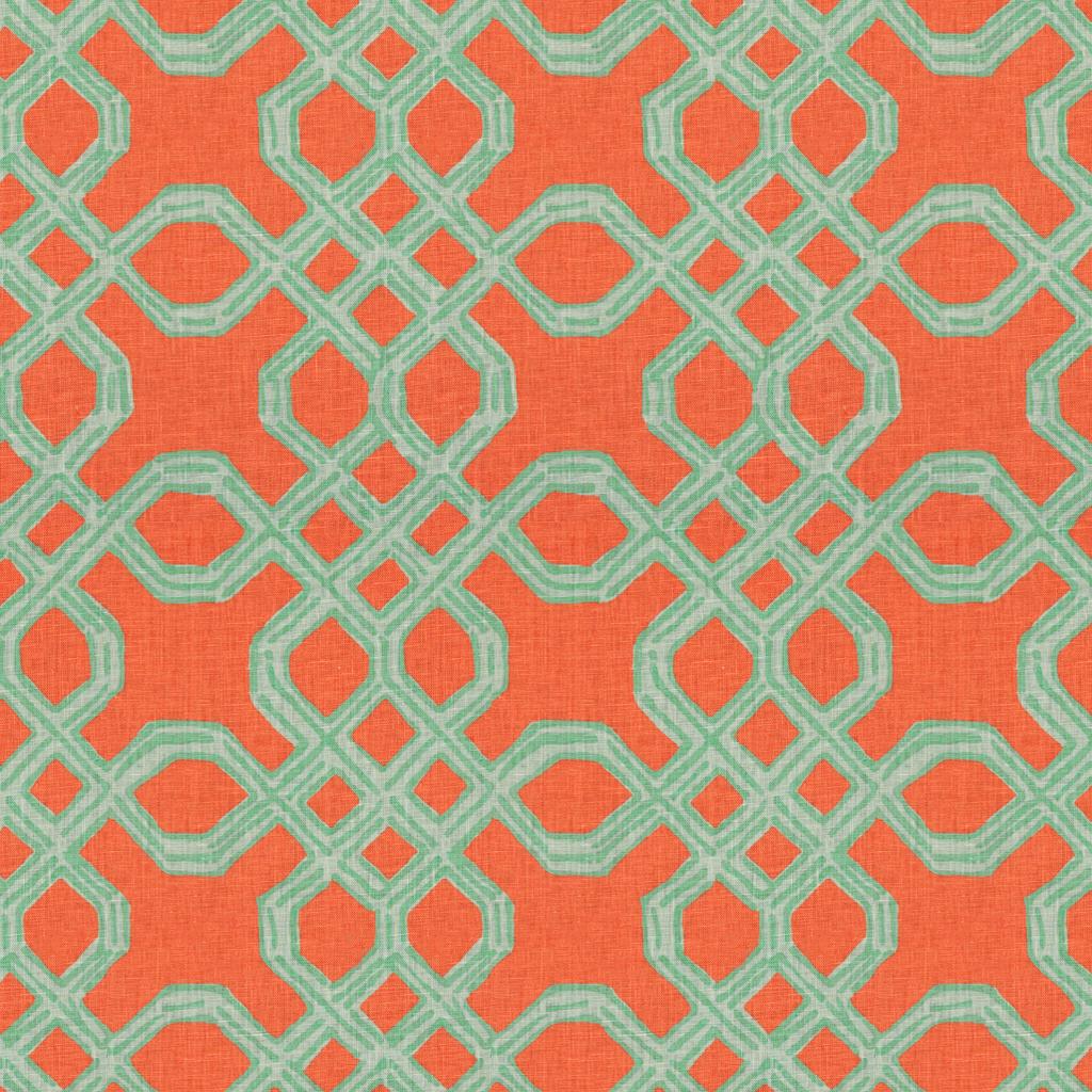 Lee Jofa WELL CONNECTED AQUA/ORANGE Fabric