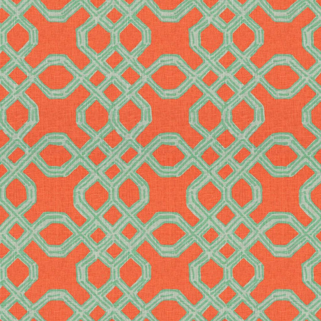 Lee Jofa WELL CONNECTED AQUA/ORANGE Fabric