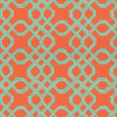 Lee Jofa WELL CONNECTED AQUA/ORANGE Fabric