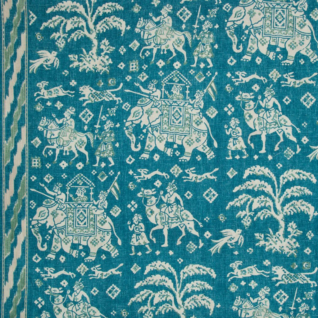 Brunschwig & Fils ARALAM PRINT TEAL/GREEN Fabric