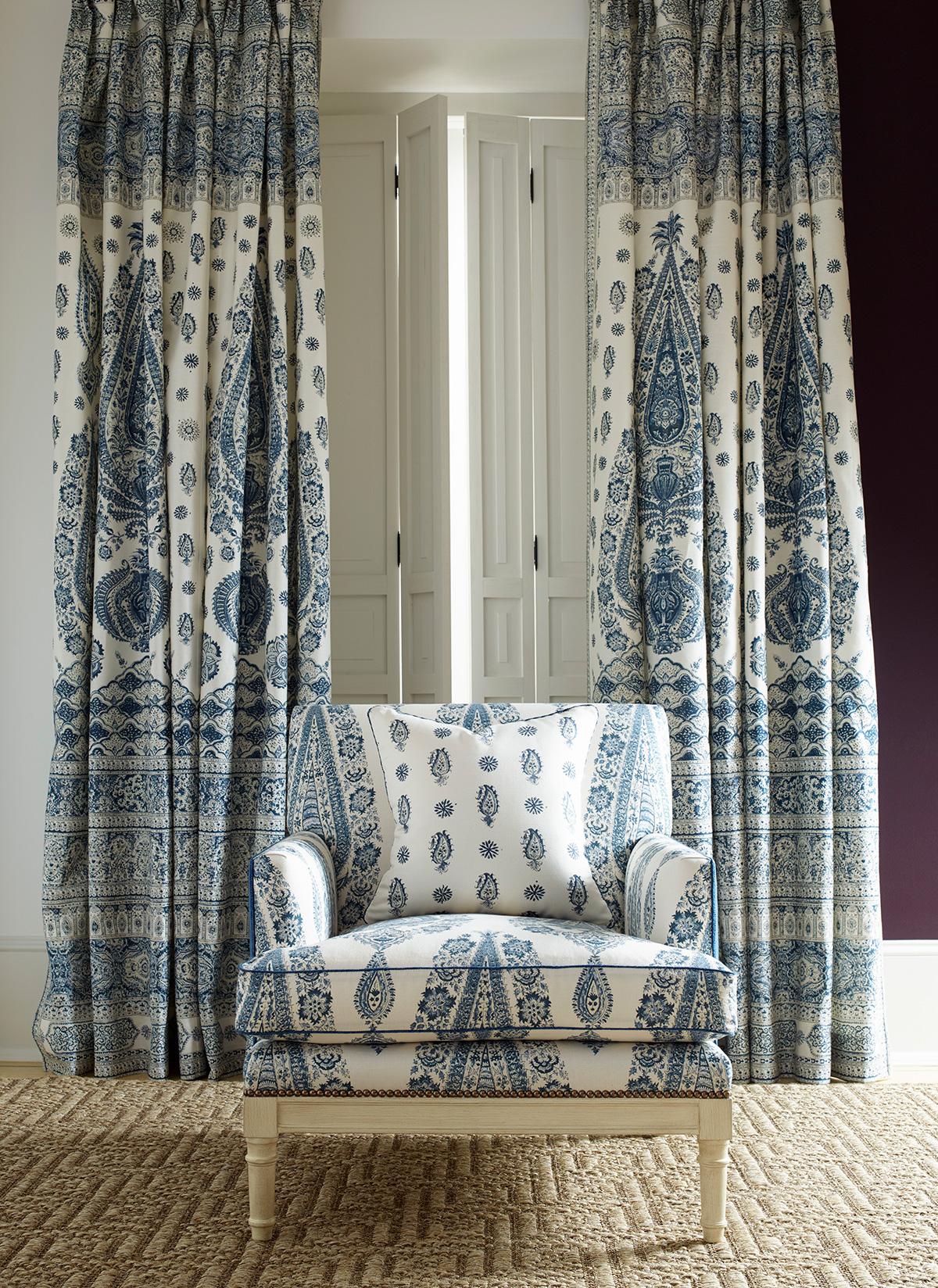 Brunschwig & Fils KOMAL PAISLEY MADDER/BLUE Fabric