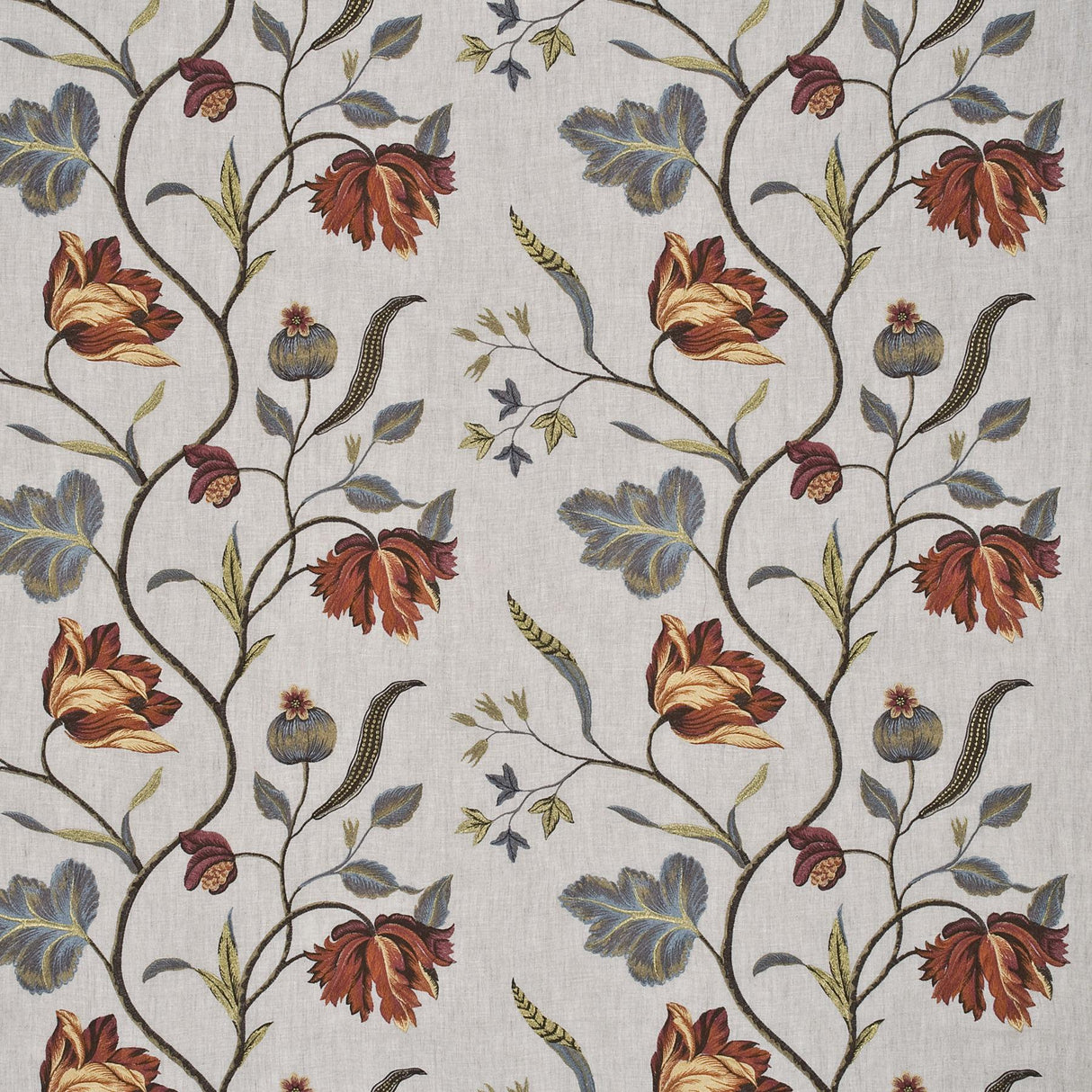 G P & J Baker TULIP TREE LINEN PIMENTO Drapery Fabric