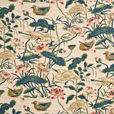 G P & J Baker HERON & LOTUS FLOWER INDIGO/PINK Drapery Fabric