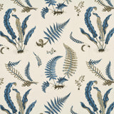 G P & J Baker FERNS INDIGO/WHITE Drapery Fabric