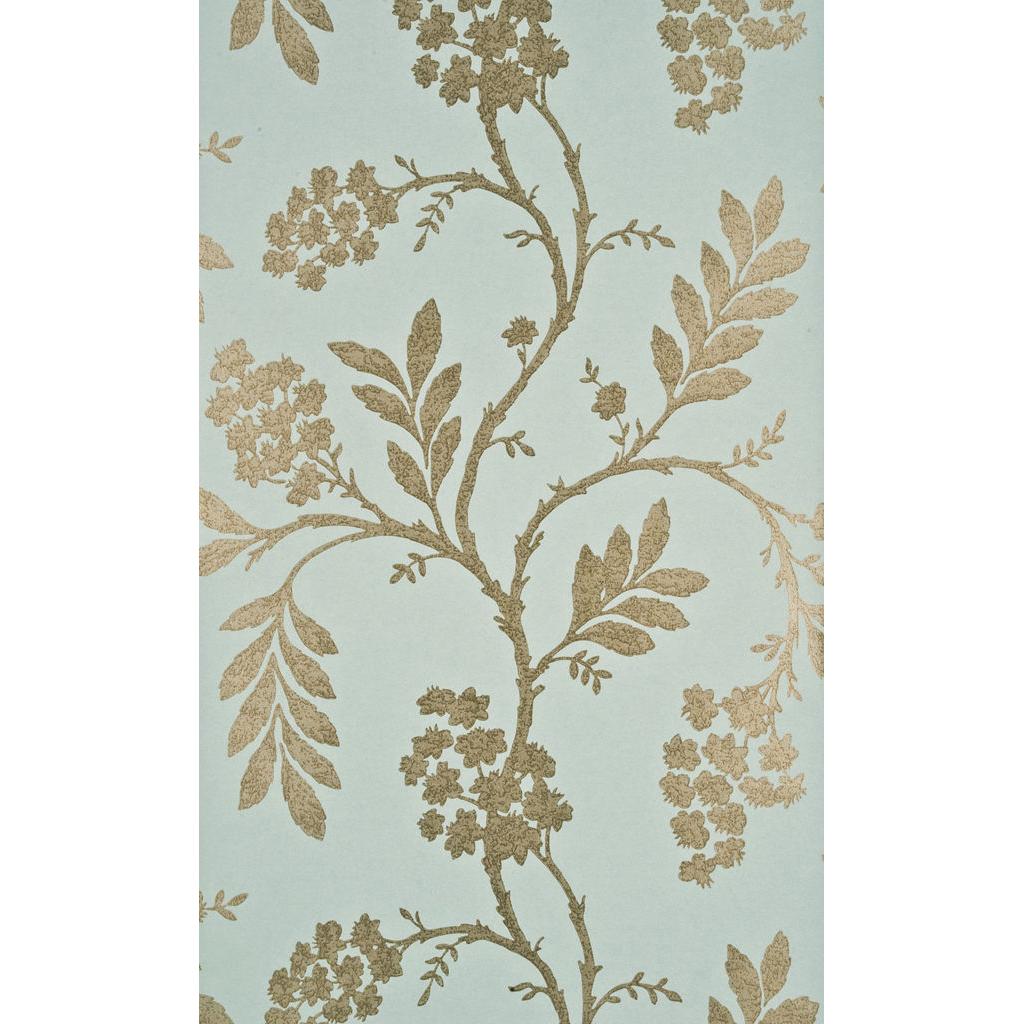 G P & J Baker OLEANDER AQUA/BRONZE Wallpaper