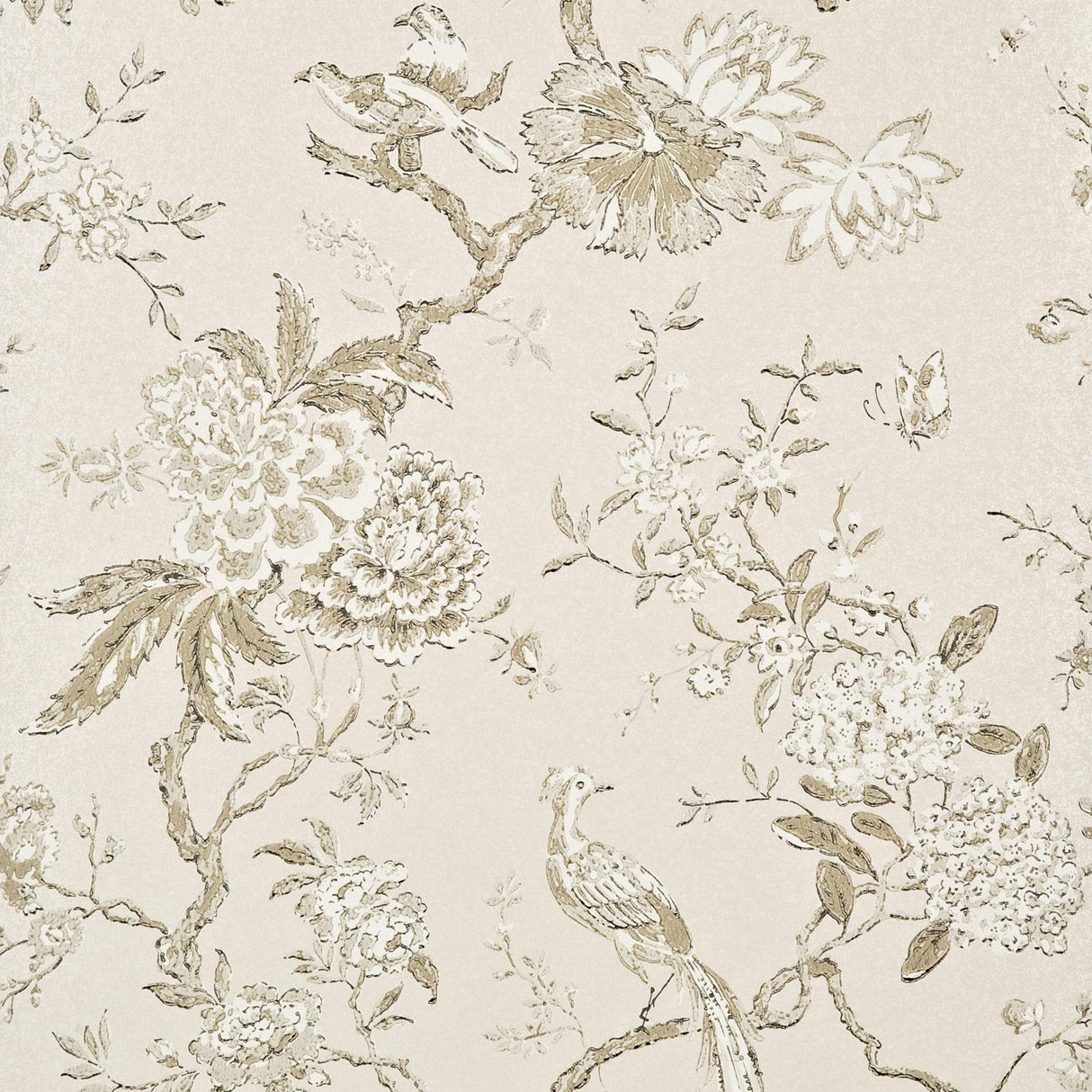 G P & J Baker ORIENTAL BIRD IVORY Wallpaper