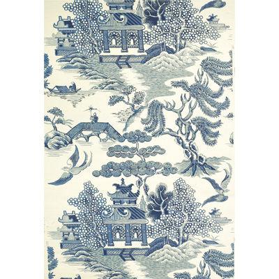 Lee Jofa WILLOW LAKE BLUE/CREAM Wallpaper