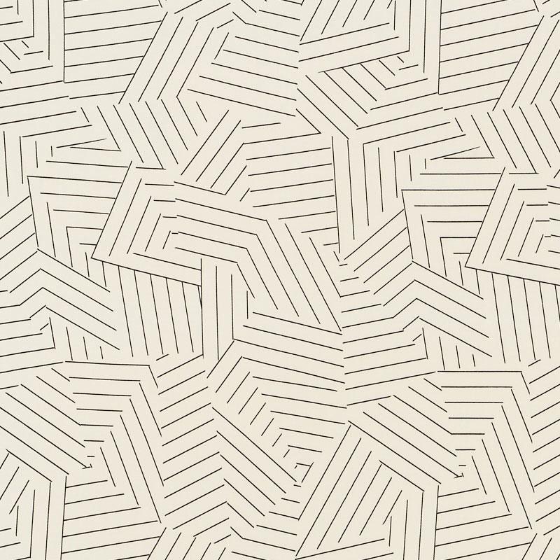 Schumacher Deconstructed Stripe Indoor/Outdoor Black Fabric