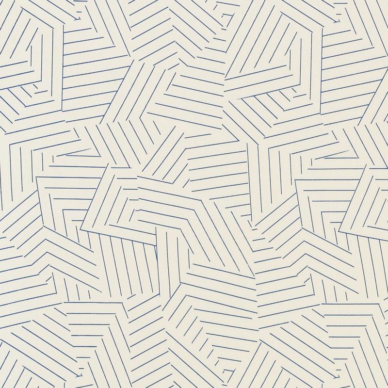 Schumacher Deconstructed Stripe Indoor/Outdoor Cobalt Fabric