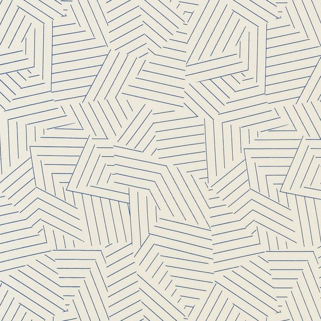 Schumacher Deconstructed Stripe Indoor/Outdoor Cobalt Fabric