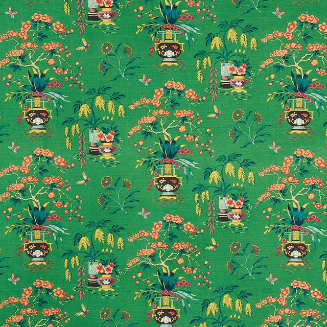 Schumacher Ming Vase Jade Fabric