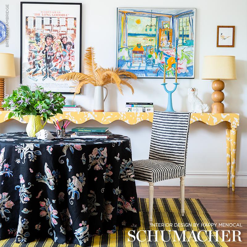 Schumacher Magical Menagerie Black Fabric