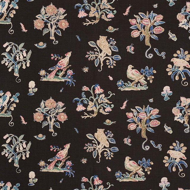 Schumacher Magical Menagerie Black Fabric