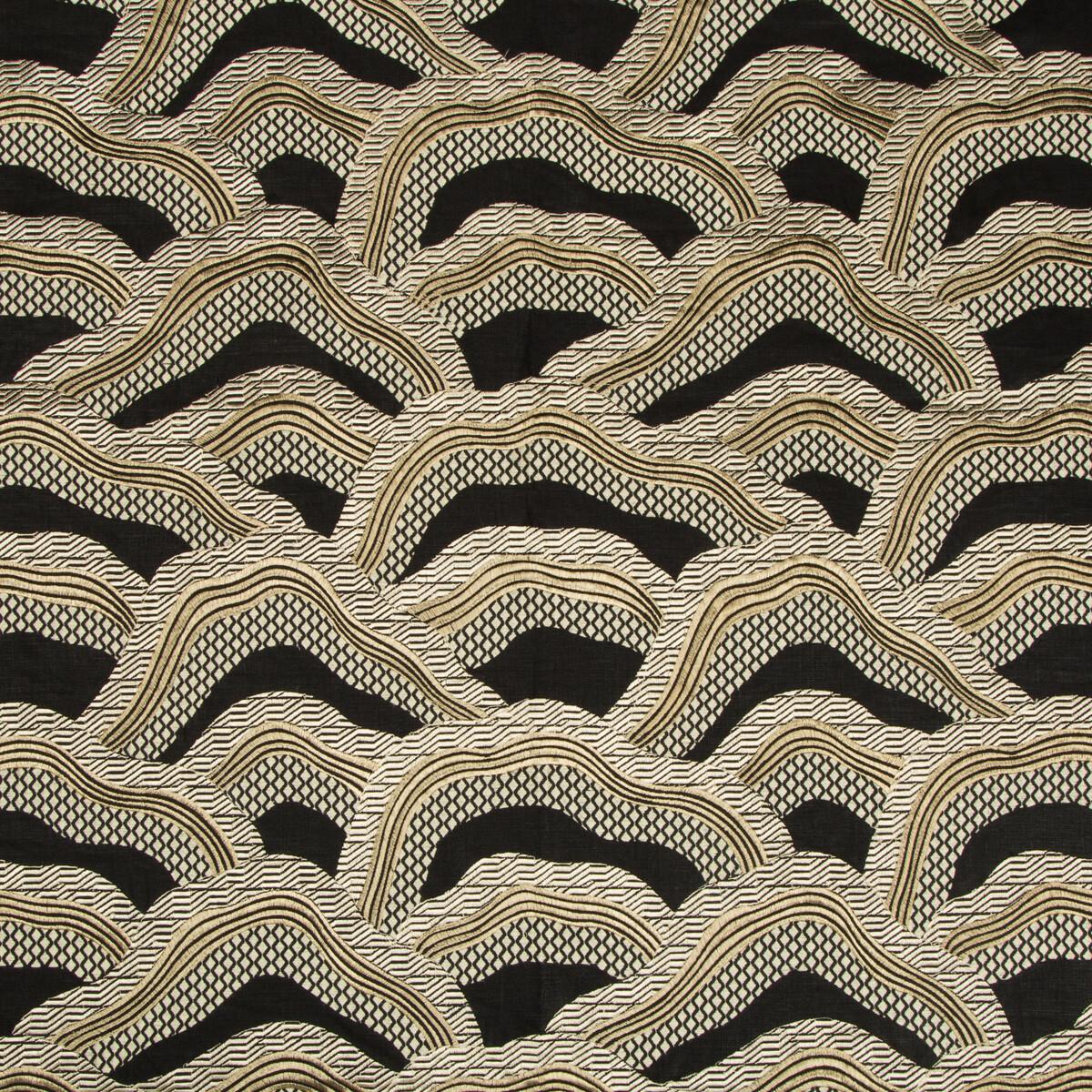 Brunschwig & Fils LES RIZIERES EMB BLACK/GOLD Fabric
