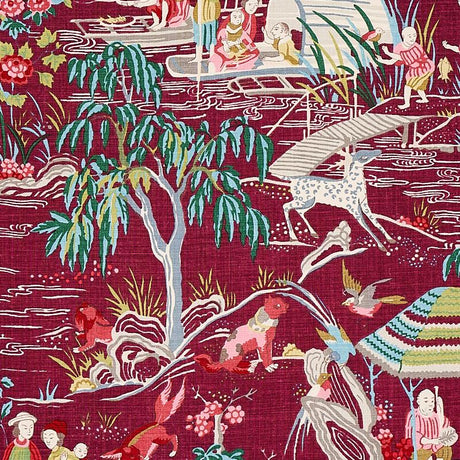 Schumacher Yangtze River Aubergine Fabric