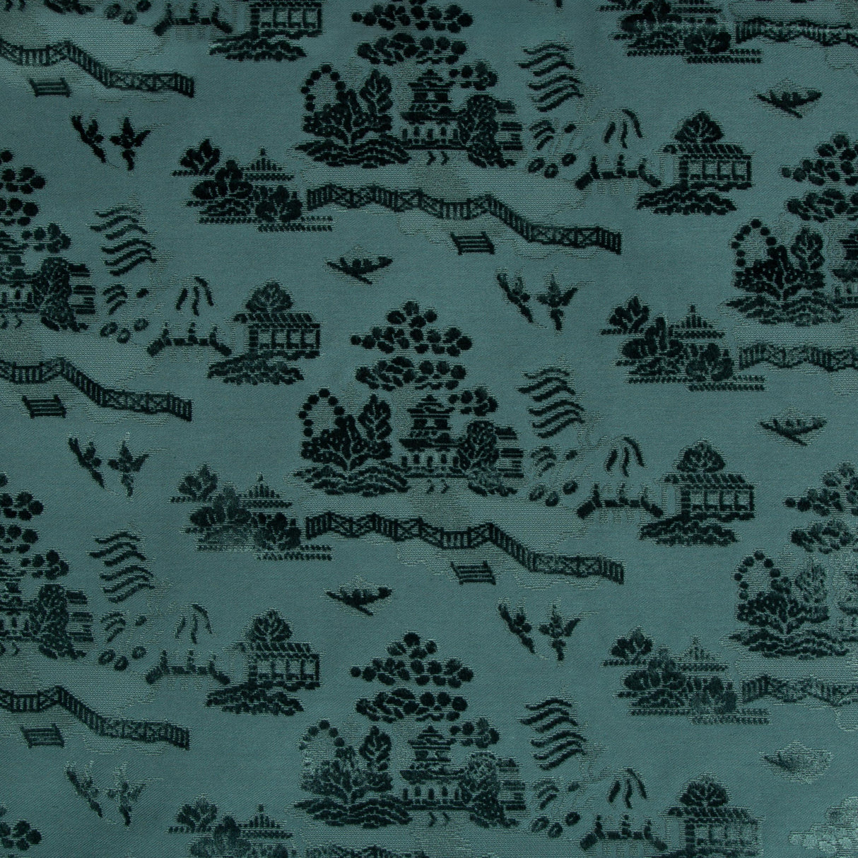 Brunschwig & Fils LA PAGODE VELVET TEAL Upholstery Fabric