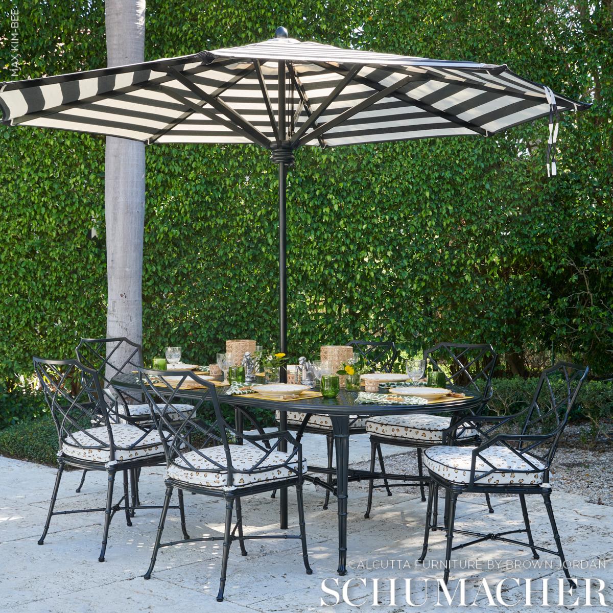 Schumacher Cabana Stripe Indoor/Outdoor Black Fabric