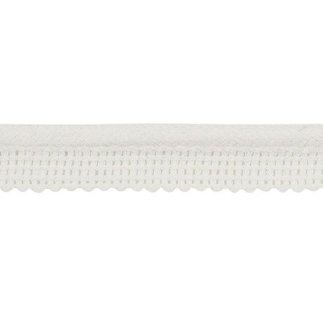 Schumacher Eubie Lip Cord Indoor/Outdoor White Trim