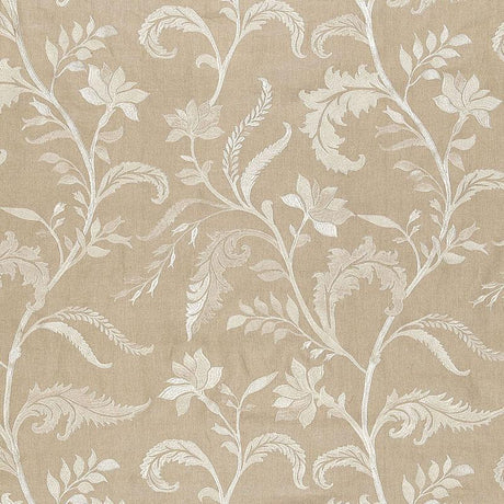 Schumacher Monceau Linen Embroidery Greige Fabric