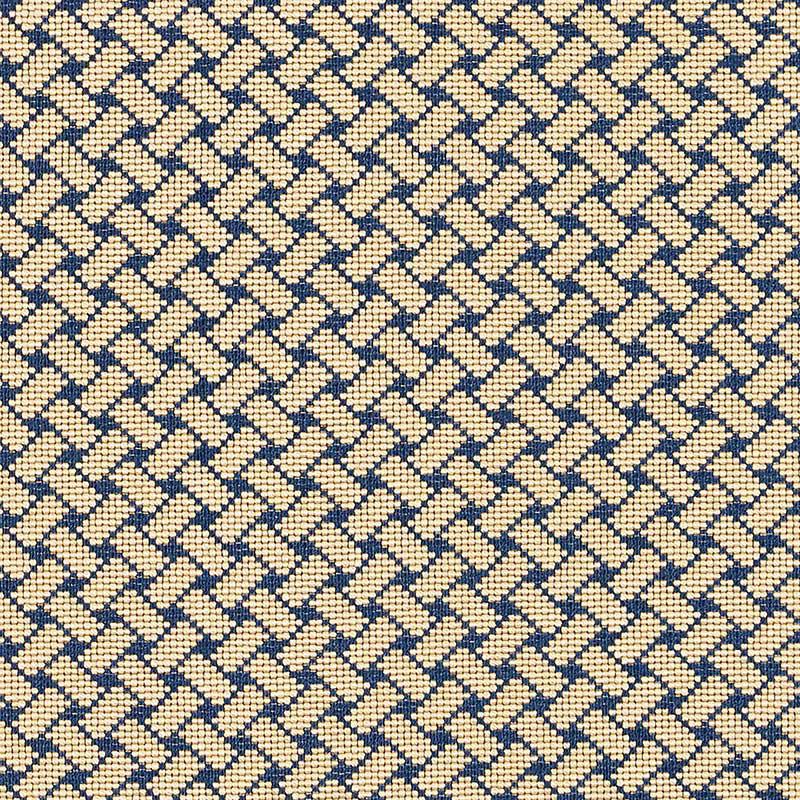 Schumacher Bristol Weave Pingl Blue Fabric