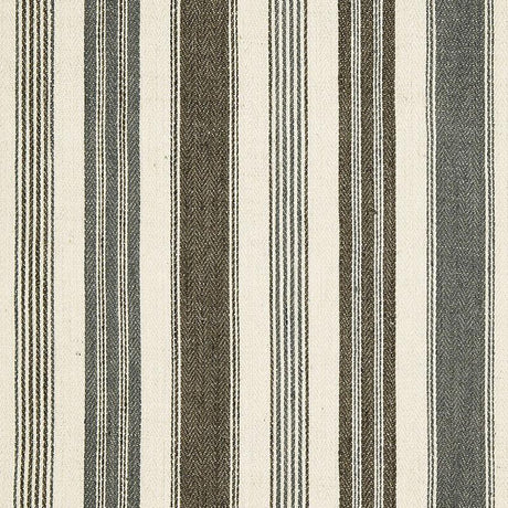 Schumacher Montauban Stripe Nickel / Greige Fabric