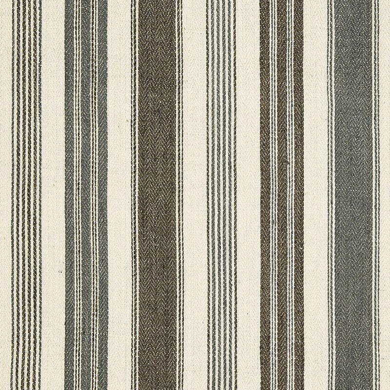 Schumacher Montauban Stripe Nickel / Greige Fabric