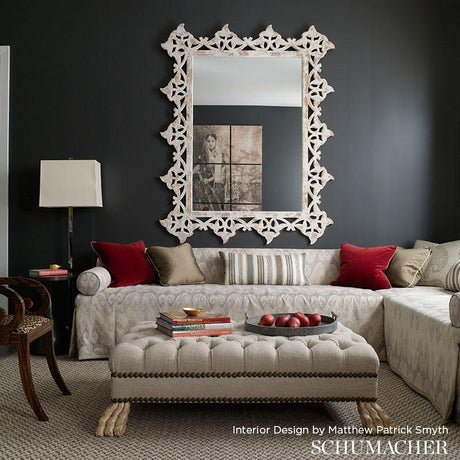 Schumacher Montauban Stripe Nickel / Greige Fabric