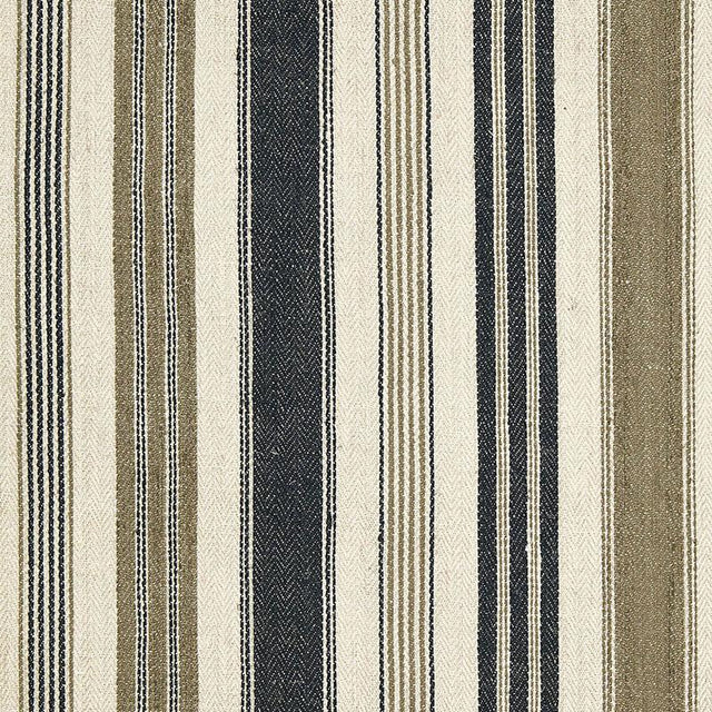 Schumacher Montauban Stripe Noir / Tobacco Fabric