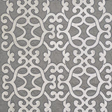 Schumacher Amboise Linen Embroidery Zinc Fabric