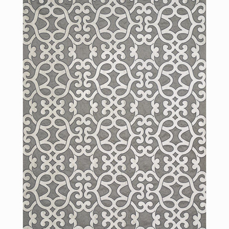 Schumacher Amboise Linen Embroidery Zinc Fabric