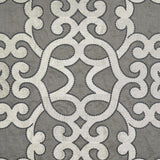 Schumacher Amboise Linen Embroidery Zinc Fabric