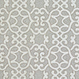 Schumacher Amboise Linen Embroidery Oyster Fabric