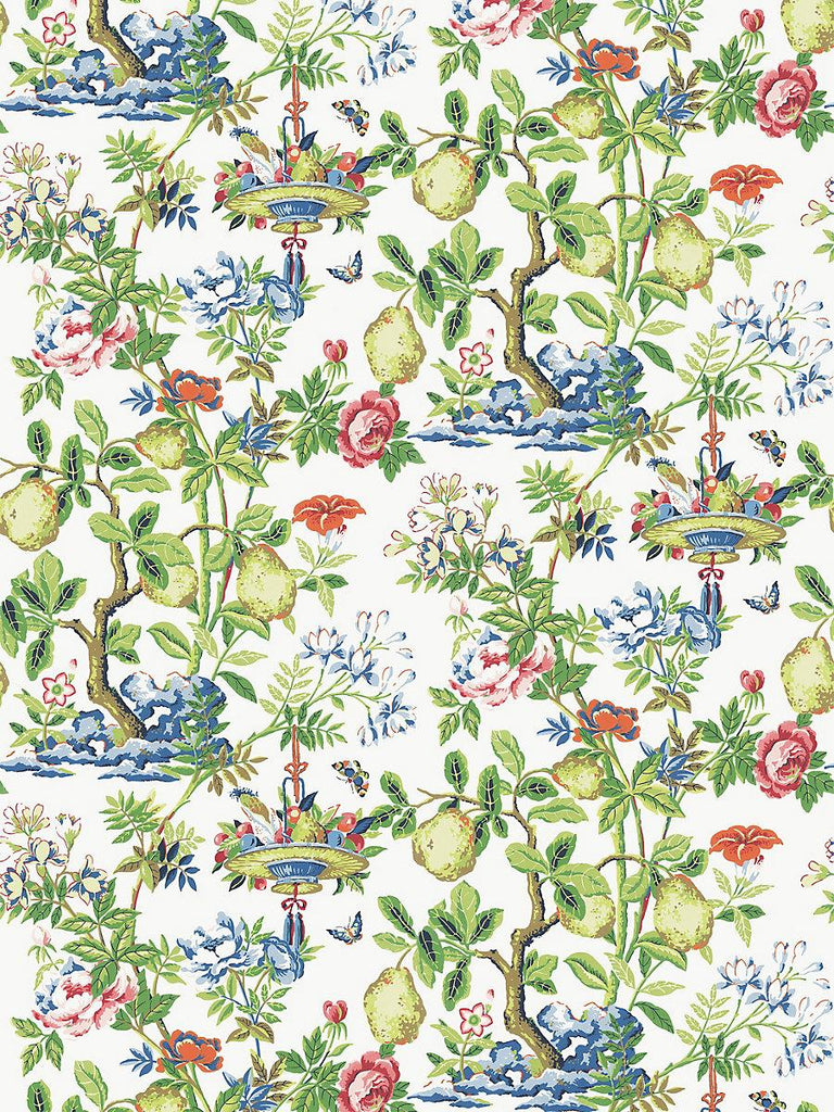 Scalamandre Shantung Garden Cotton Print Bloom Fabric