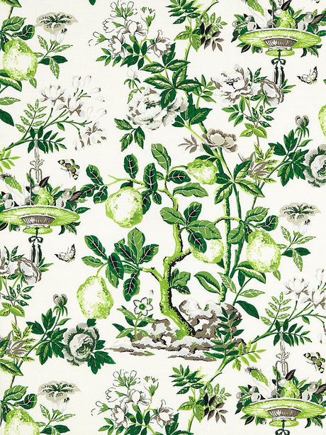 Scalamandre Shantung Garden Cotton Print Verdance Fabric