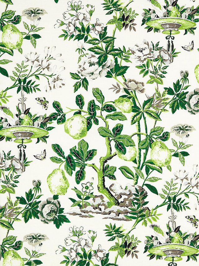 Scalamandre Shantung Garden Cotton Print Verdance Fabric