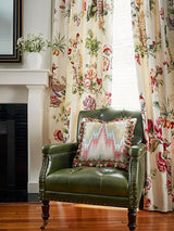 Scalamandre Somerset Linen Print Porcelain Fabric